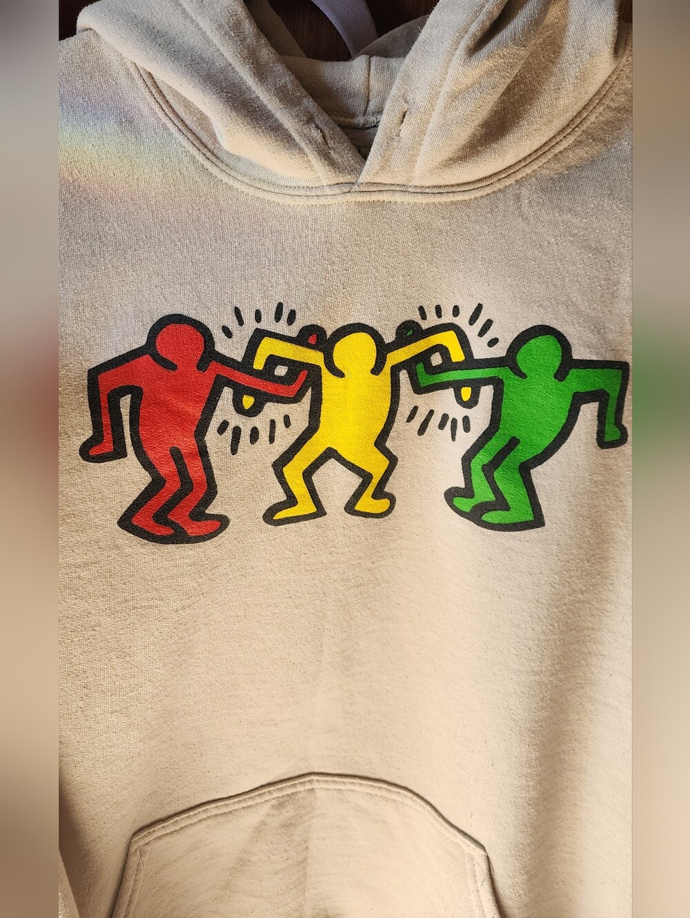 Vntg Keith Haring Hoodie Sz L - Picture 3 of 10